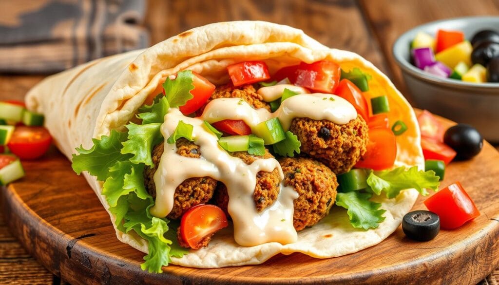 Mediterranean falafel wrap