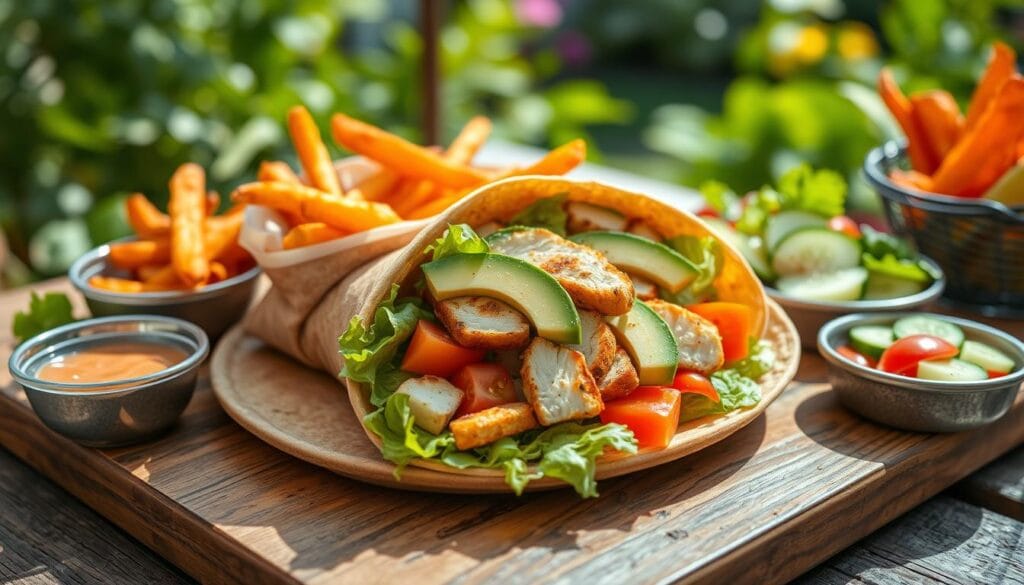 grilled chicken and avocado wrap